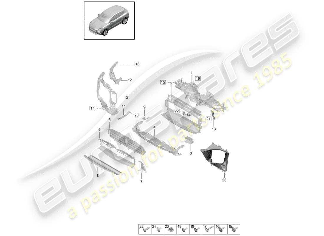 porsche 2019 (macan) bracket-ersatzteildiagramm