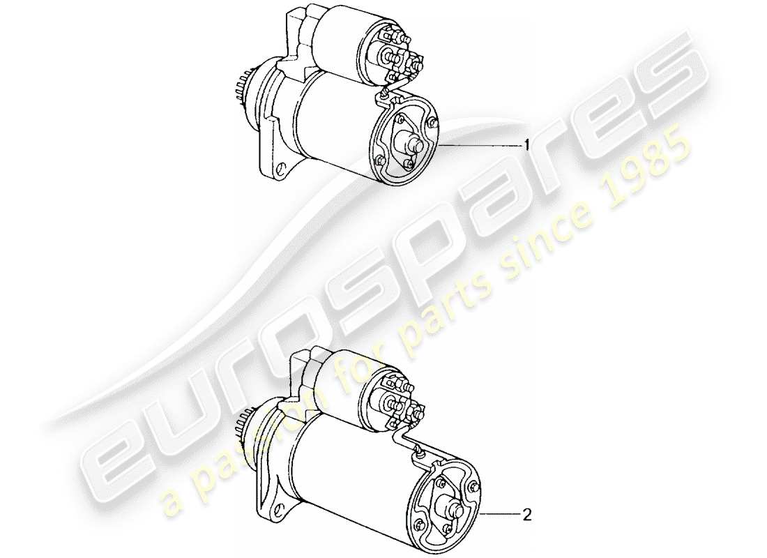 porsche 1991 (refurbished and exchange catalogue) starter-ersatzteildiagramm