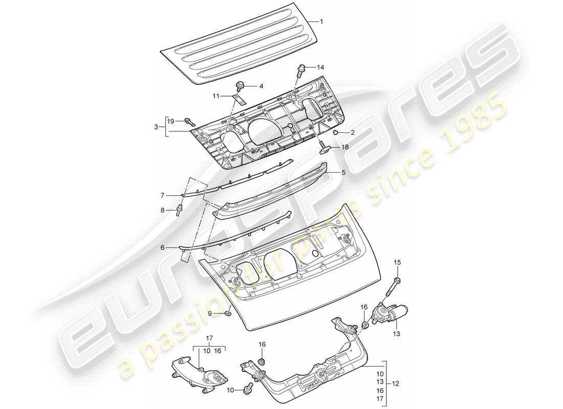 porsche 2010 (997-2) heckspoiler teilediagramm