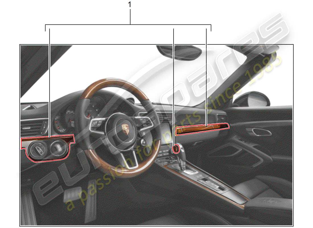 porsche 2016 (tequipment 98x/99x) installationssatz teilediagramm