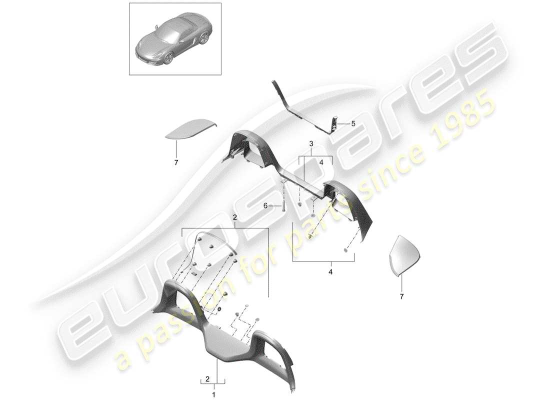 porsche 2015 (981 boxster) trims-teilediagramm