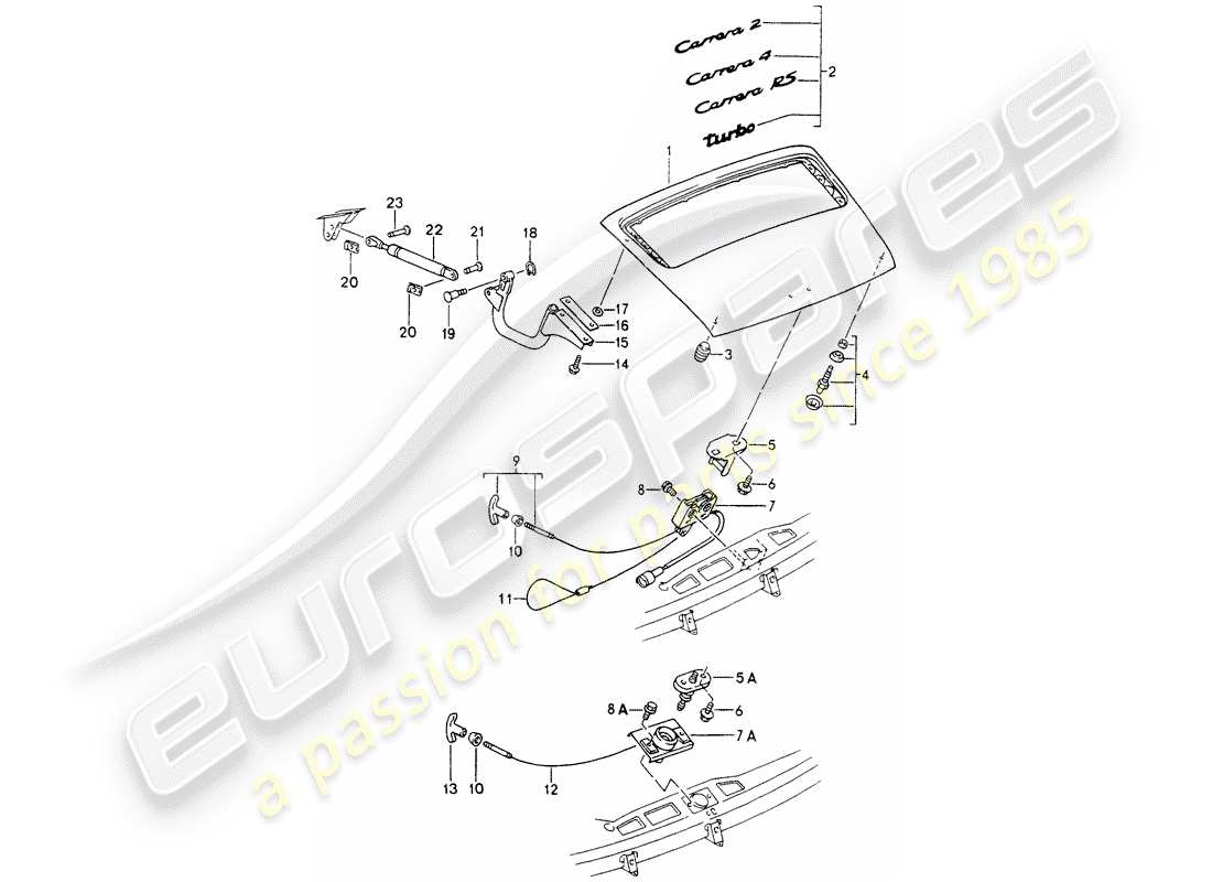 porsche 1991 (964) cover-ersatzteildiagramm