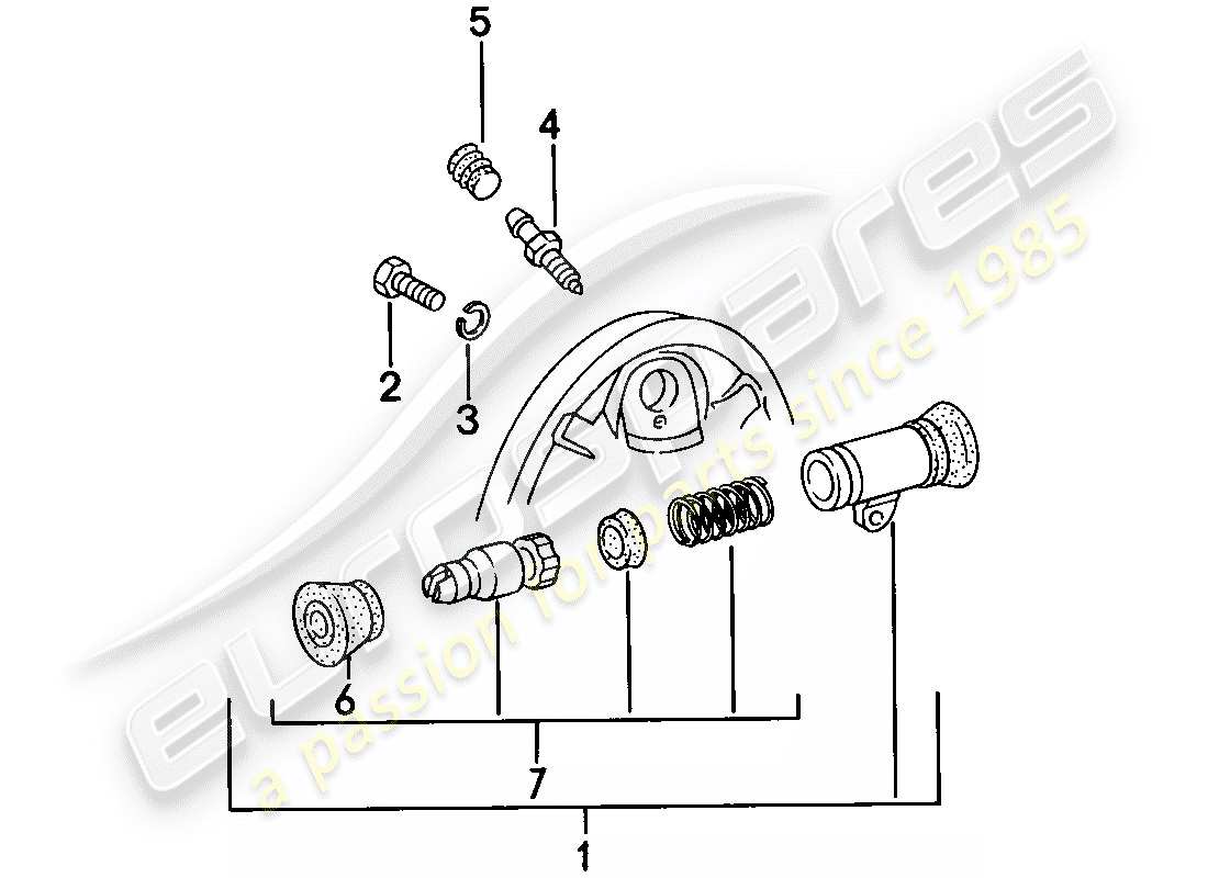porsche 1977 (924) bremse - radbremszylinder ersatzteildiagramm