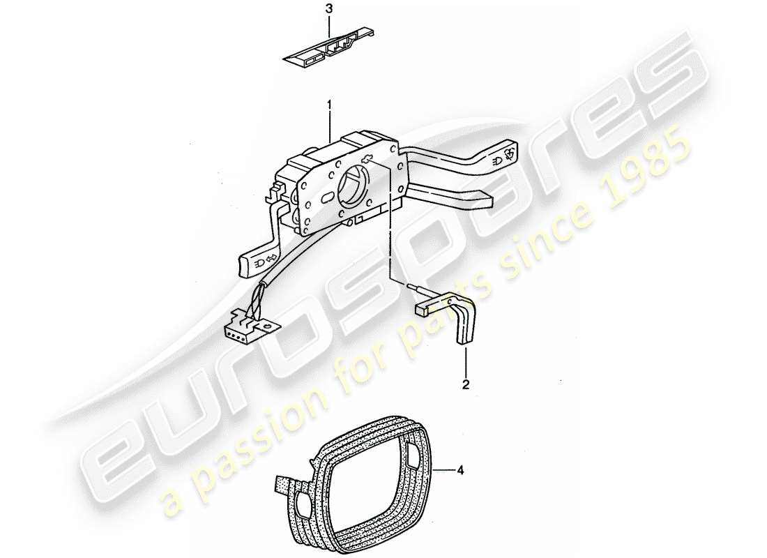 porsche 1989 (944) lenksäulenschalter teilediagramm