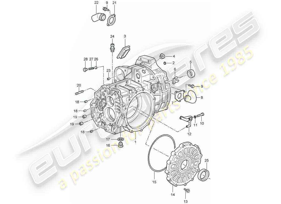 porsche 2002 (996 gt3) getriebegehäuse - teilediagramm