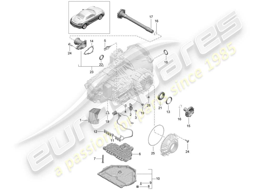 porsche 2015 (981 boxster) - pdk - teilediagramm