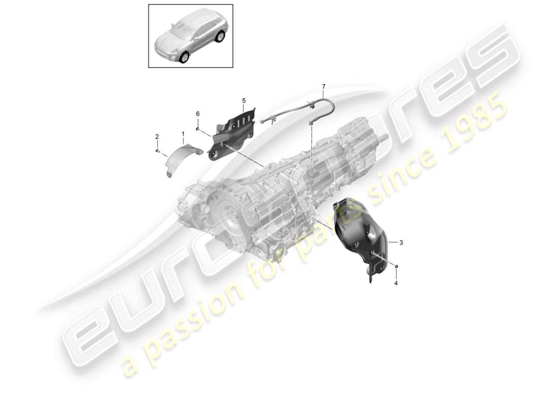 porsche 2016 (macan) 7-speed doppelkupplungsgetriebe - pdk - zubehör teilediagramm