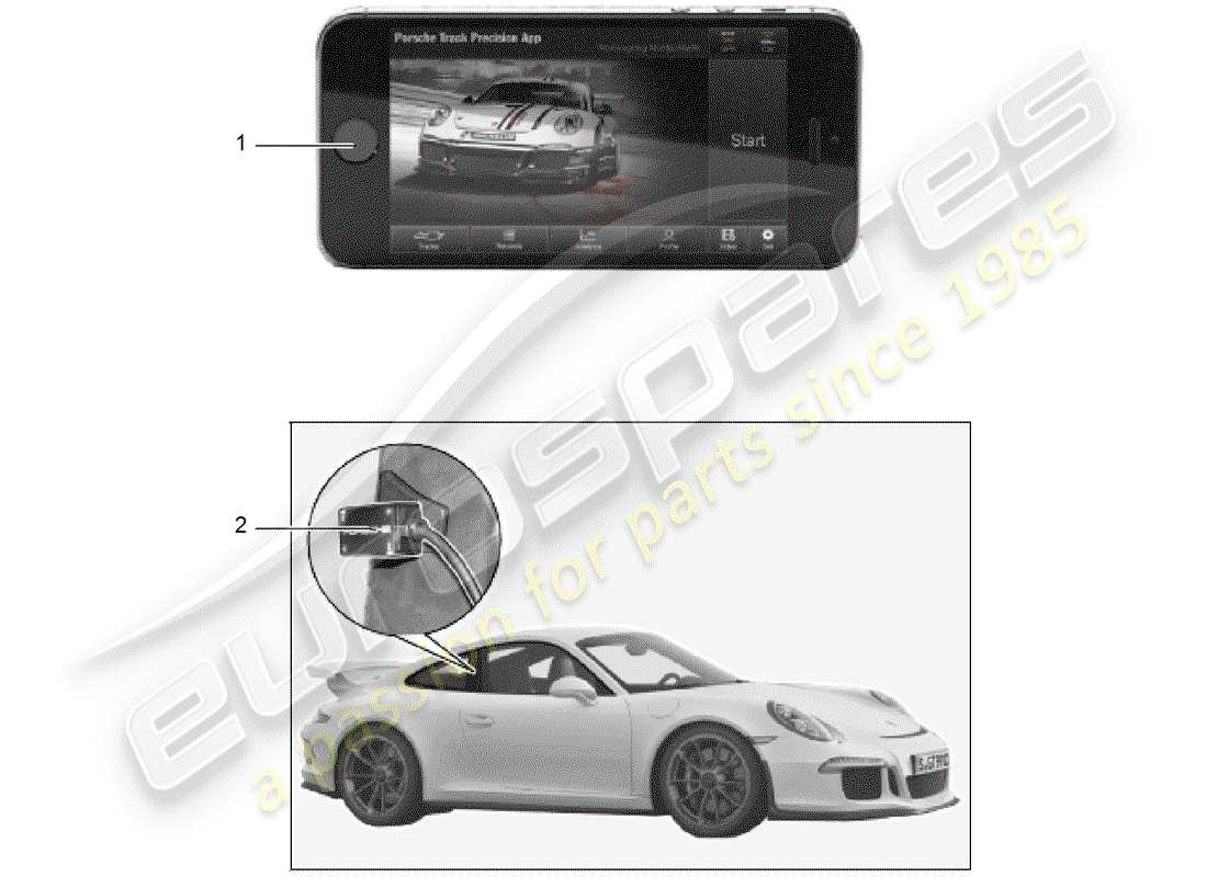 porsche 2012 (tequipment 98x/99x) tachometer-teilediagramm