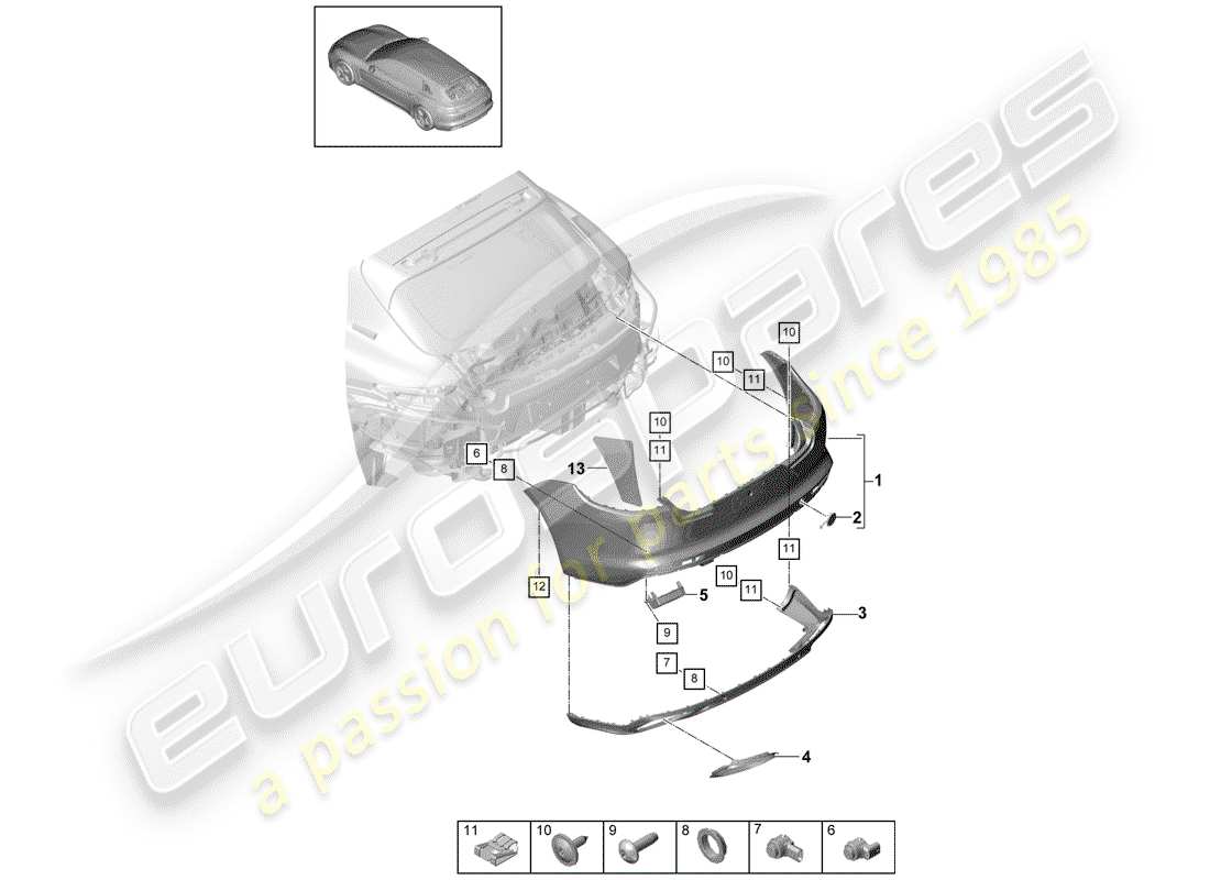 porsche 2020 (panamera 971-1) stoßstange ersatzteildiagramm