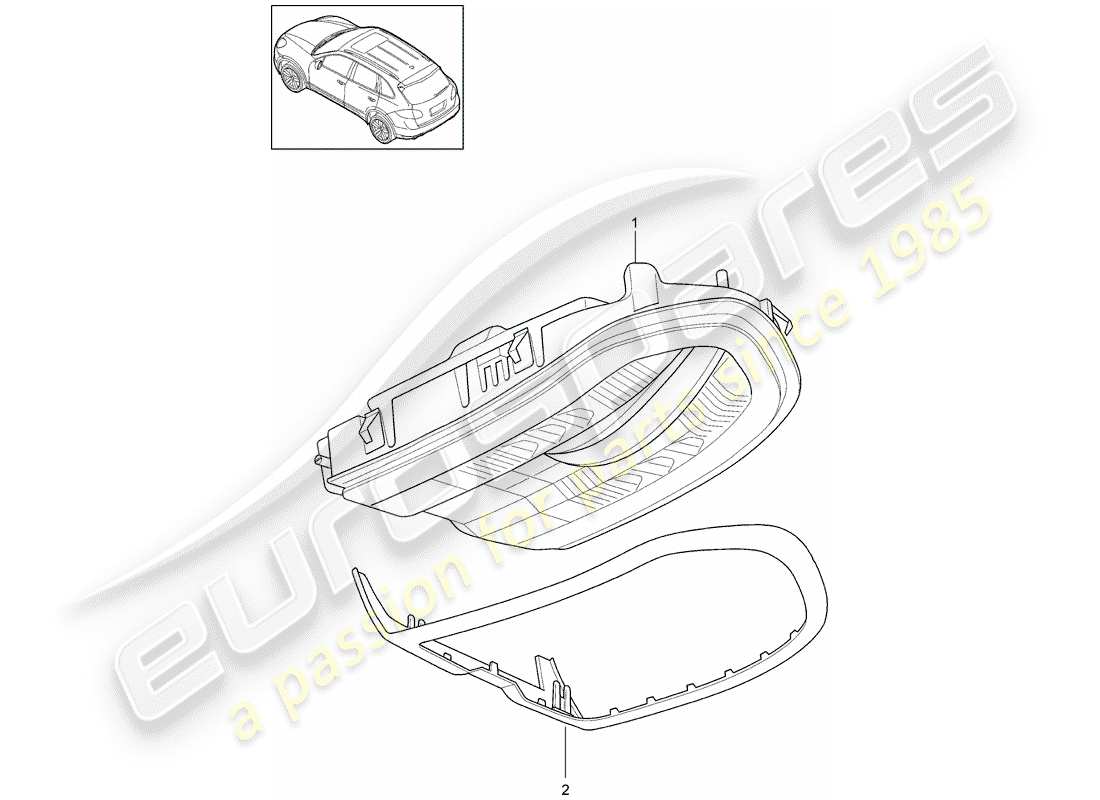 porsche 2016 (cayenne e2 92a) halterung teilediagramm