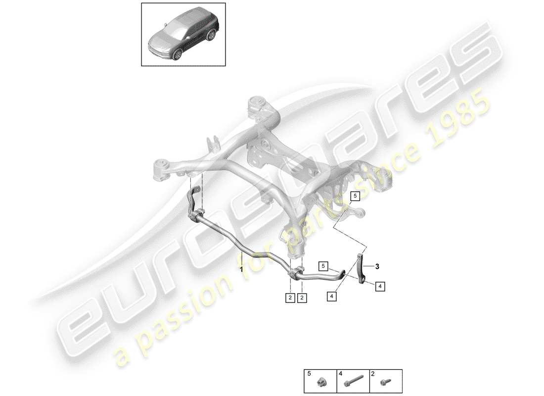porsche 2018 (cayenne e3 9ya/9yb) stabilisator - ersatzteildiagramm