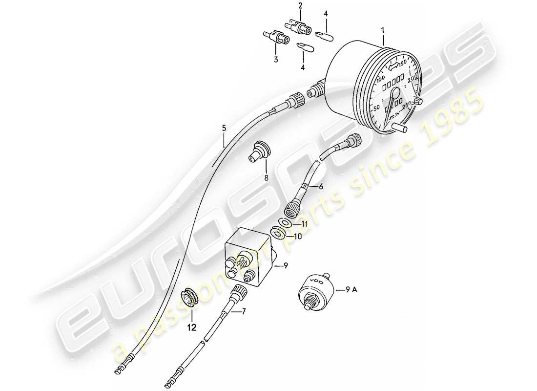 porsche 1976 (924) tachometer - d >> - mj 1978 ersatzteildiagramm