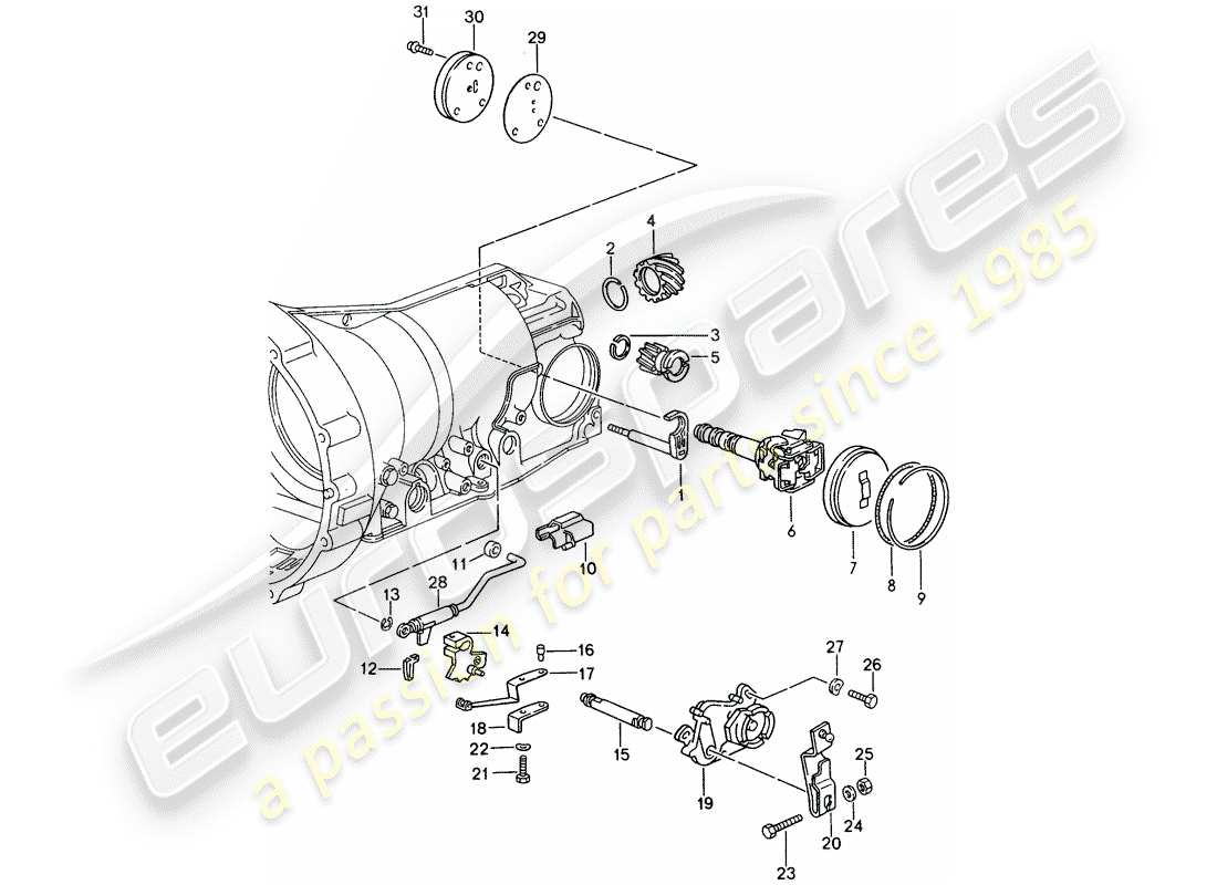 porsche 1994 (928) automatikgetriebe - getriebegehäuse - einbauteile teilediagramm
