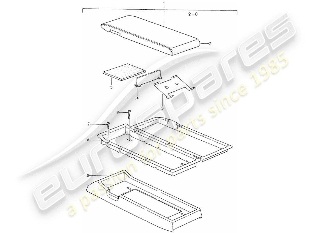 porsche 1994 (928) kassettenhalter ersatzteildiagramm