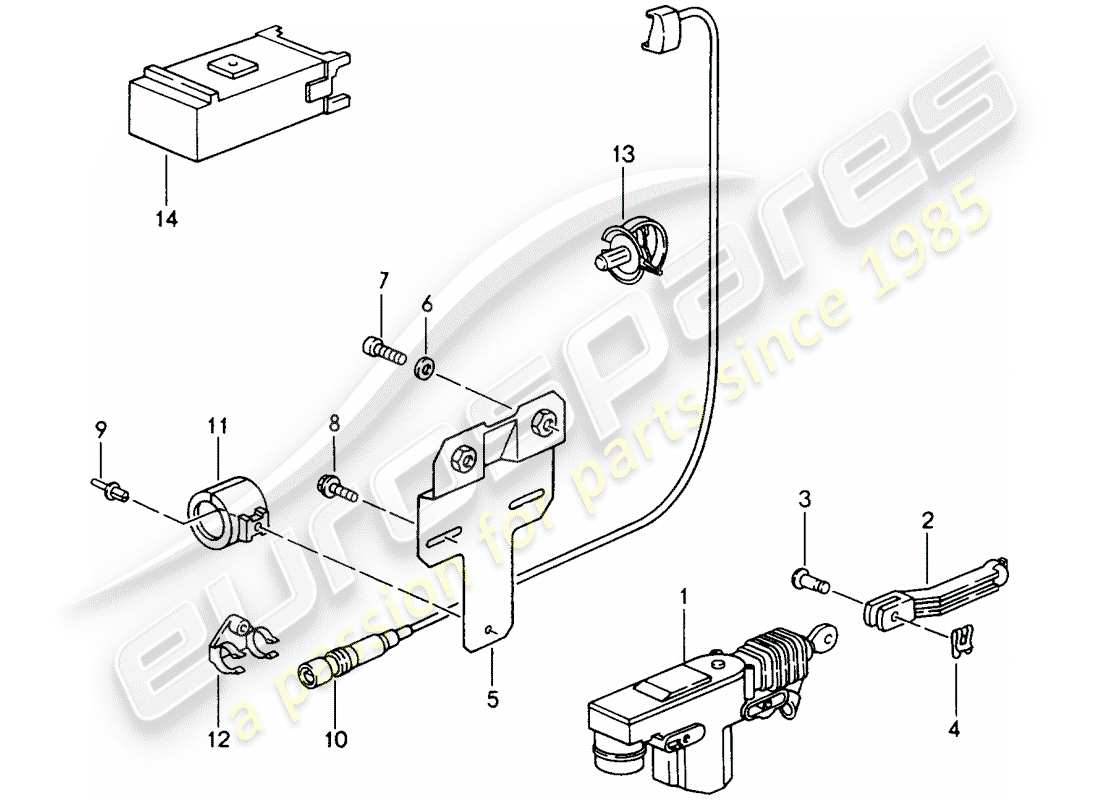 porsche 1995 (968) zentralverriegelungssystem ersatzteildiagramm