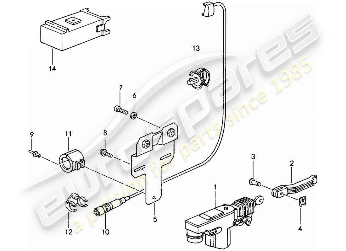 porsche 968 (1995) zentralverriegelungssystem ersatzteildiagramm