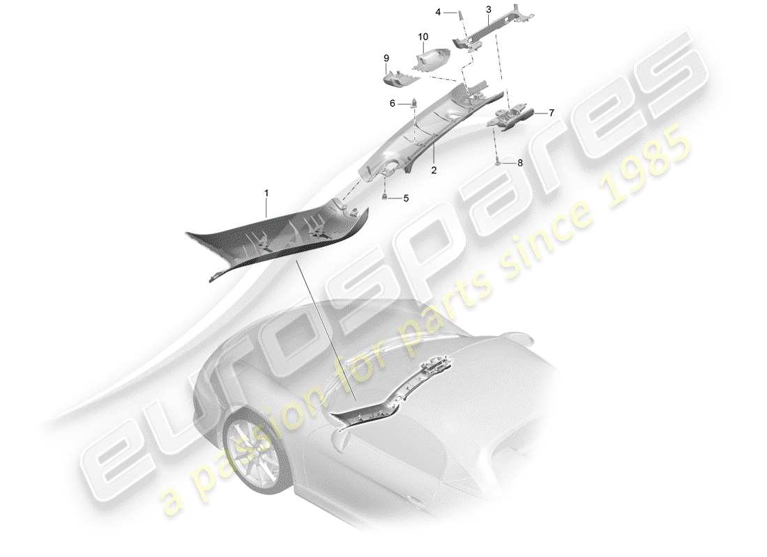porsche 2016 (981 boxster spyder) trims-teilediagramm