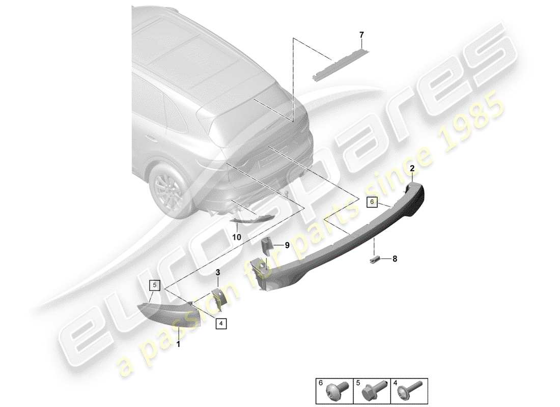 porsche 2018 (cayenne e3 9ya/9yb) rücklicht ersatzteildiagramm