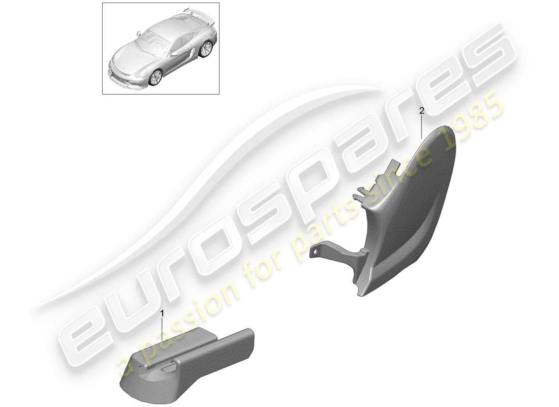porsche 2016 (981 cayman gt4) sportsitz plus ersatzteildiagramm