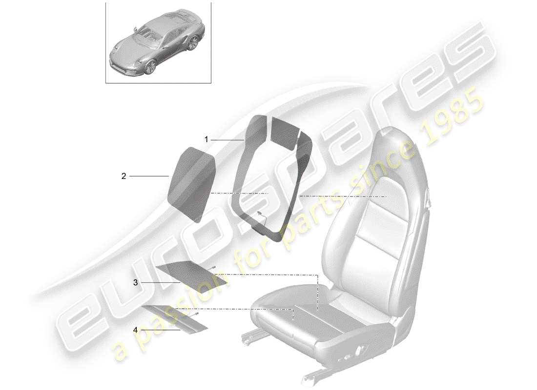 porsche 991 turbo (2015) heizelement teilediagramm