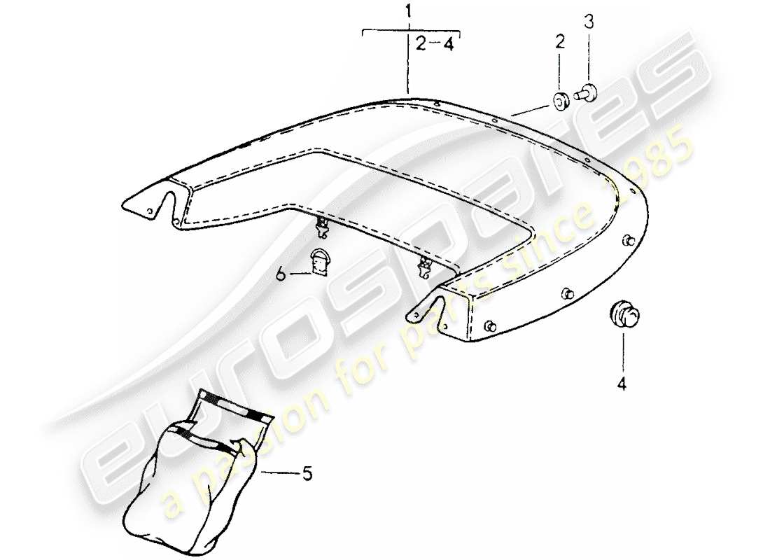 porsche 1994 (964) kofferraumabdeckung ersatzteildiagramm