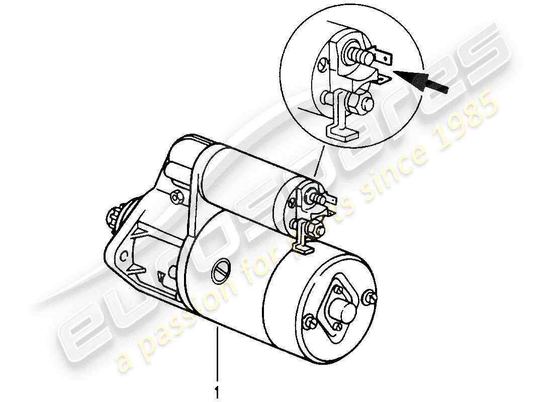 porsche replacement catalogue (1974) starter-ersatzteildiagramm