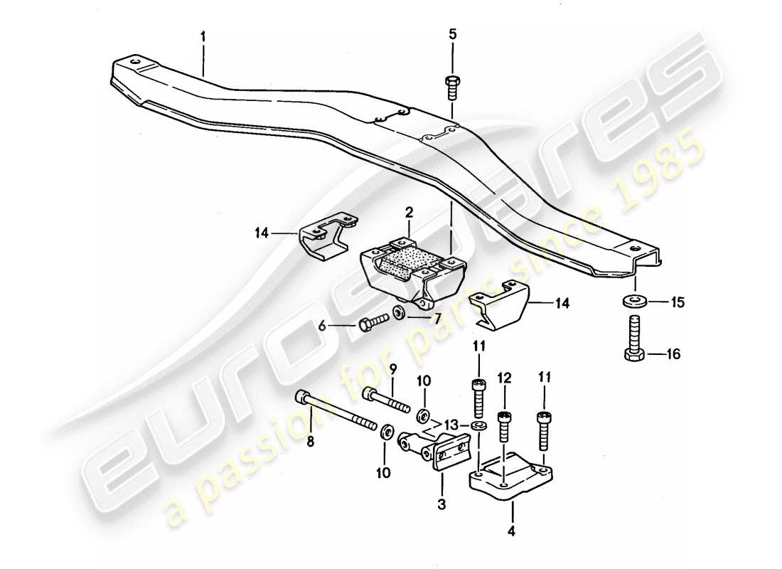 porsche 1990 (944) getriebeaufhängung - für - automatikgetriebe - d >> - mj 1989 ersatzteildiagramm
