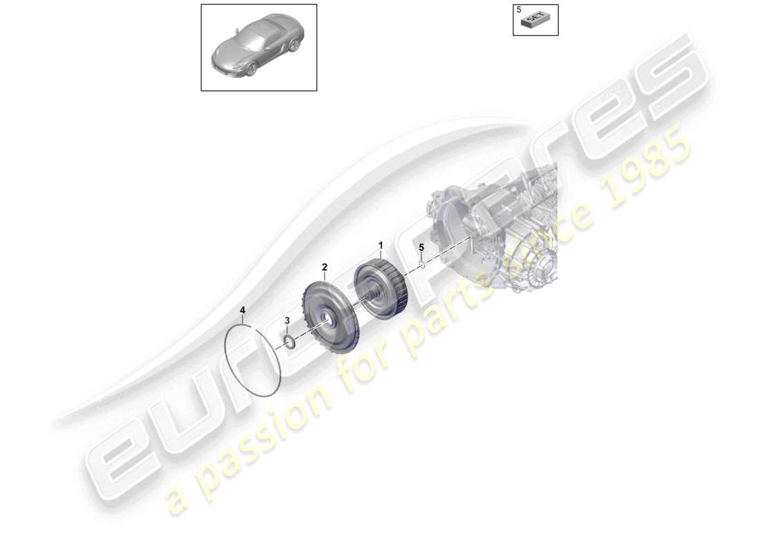 porsche 2013 (981 boxster) - pdk - getriebekupplung für doppelkupplungsgetriebe teilediagramm