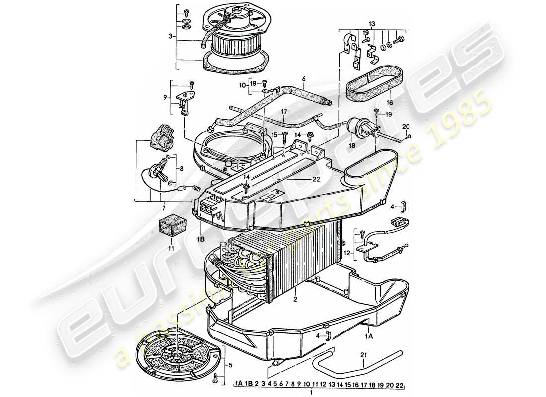 porsche 1984 (944) klimaanlage teilediagramm