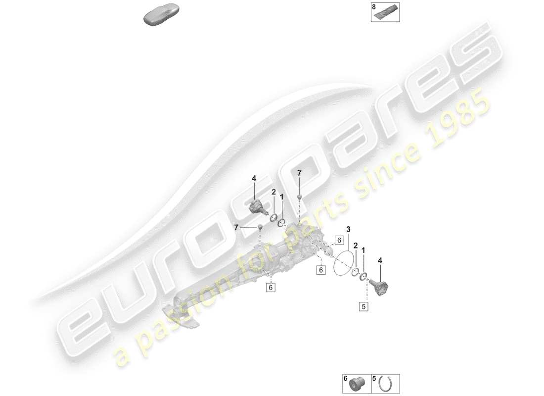 porsche 2019 (992-1) vorderachsdifferential ersatzteildiagramm