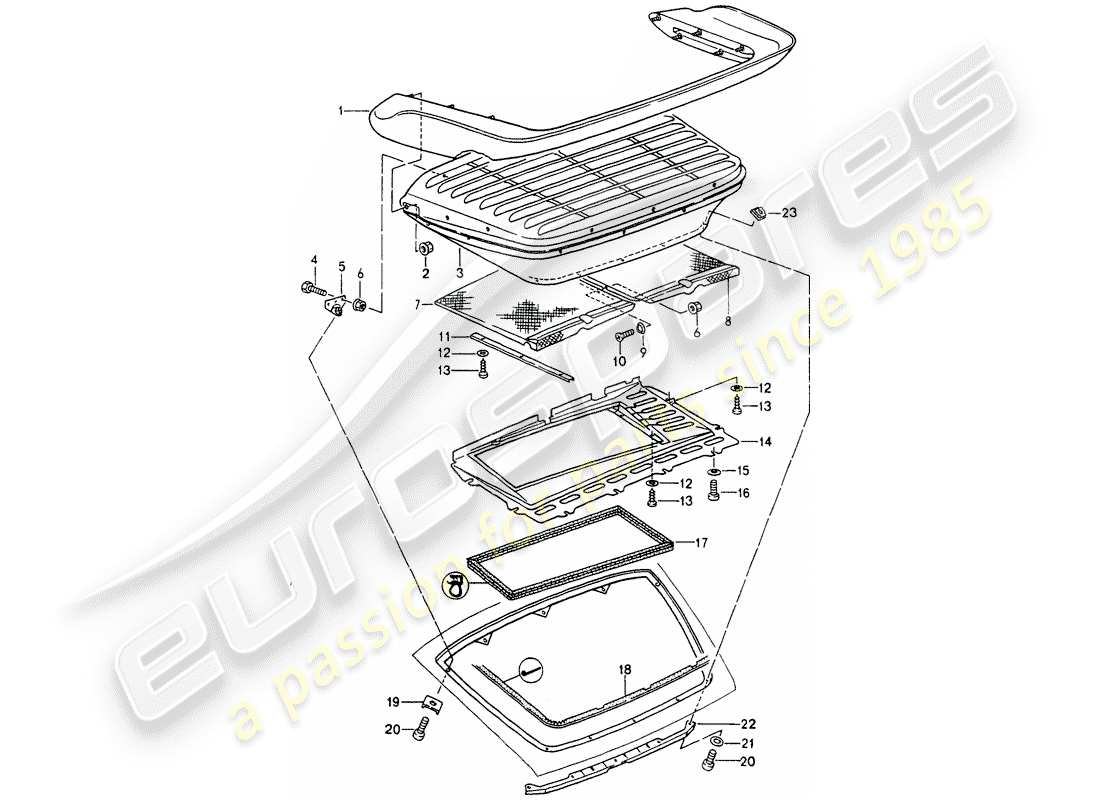 porsche 1990 (964) heckspoiler teilediagramm