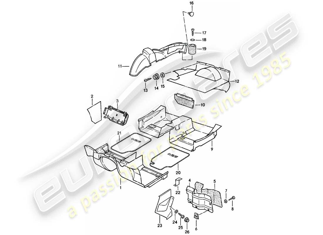 porsche 1980 (924) trims-teilediagramm