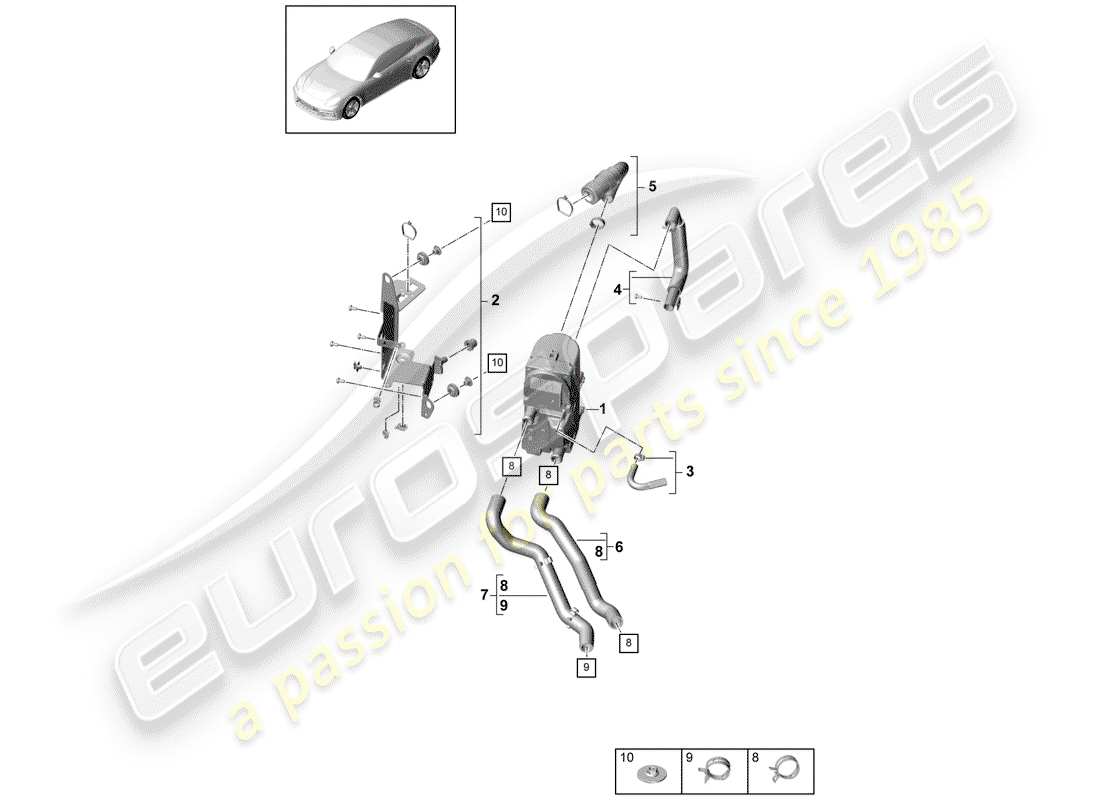 porsche 2020 (panamera 971-1) zusatzheizung teilediagramm