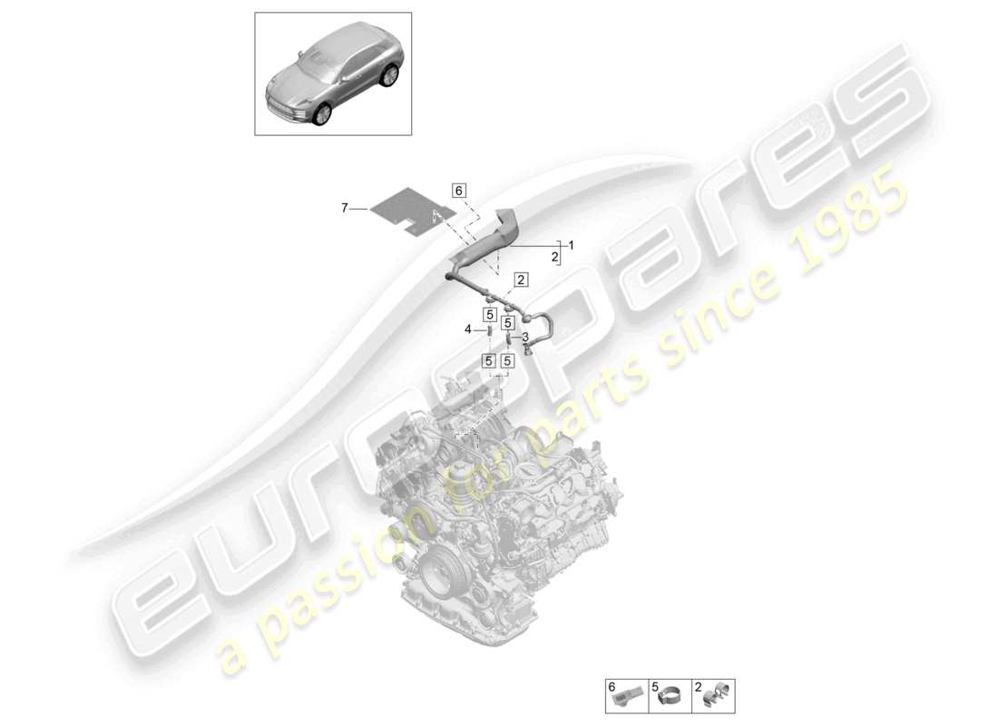 porsche 2020 (macan) entlüftungsleitung für kraftstoffsystem teilediagramm