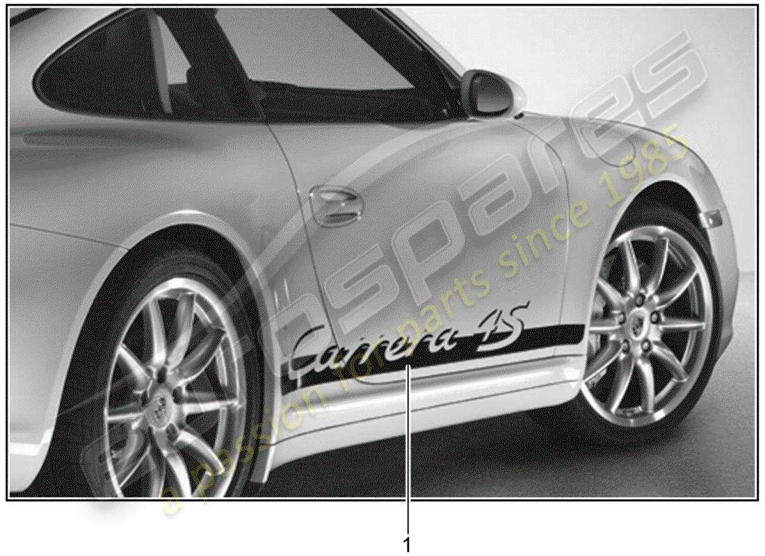 porsche 2009 (tequipment) trim foil ersatzteildiagramm