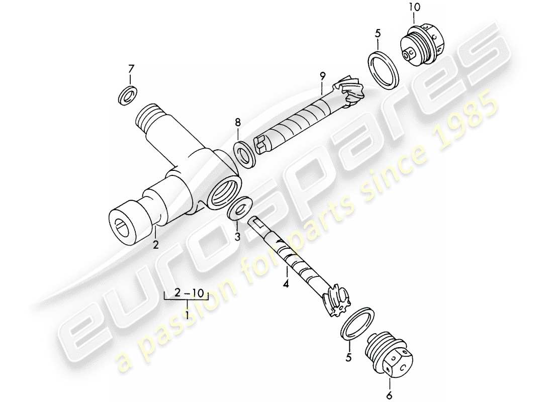 porsche 1952 (356/356a) antriebsmechanismus - drehzahlmesser ersatzteildiagramm