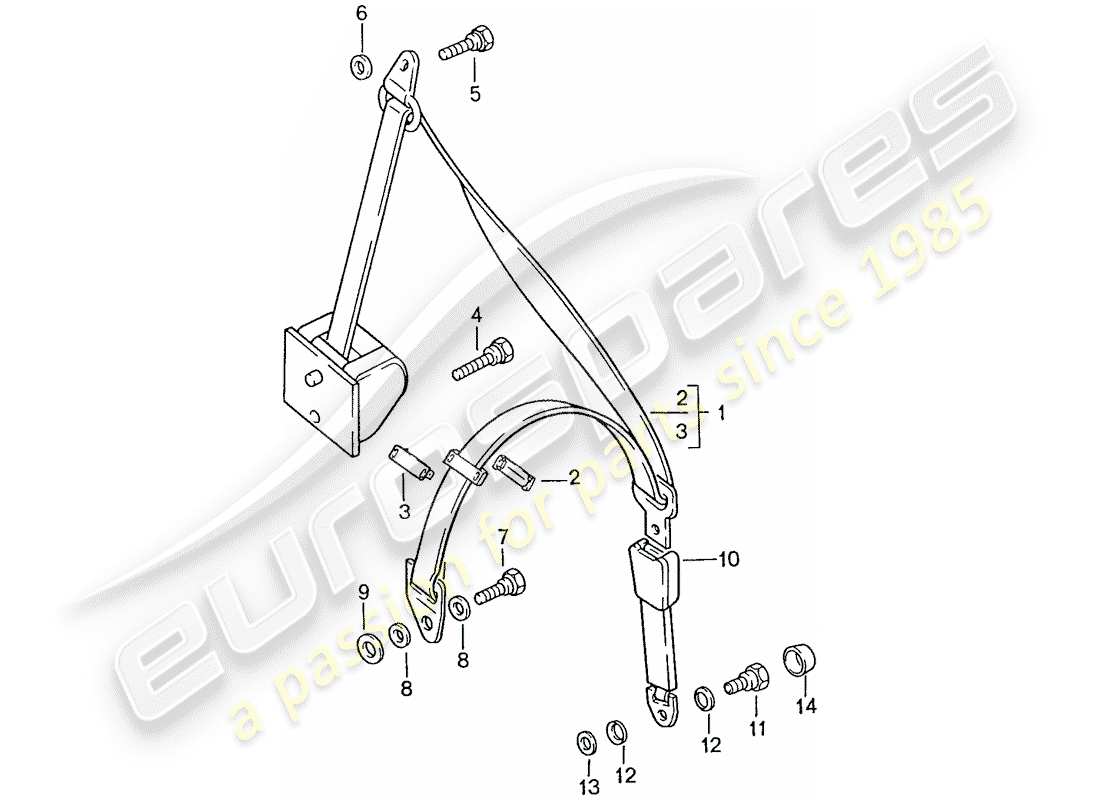 porsche 1991 (928) sicherheitsgurt – automatisch teilediagramm