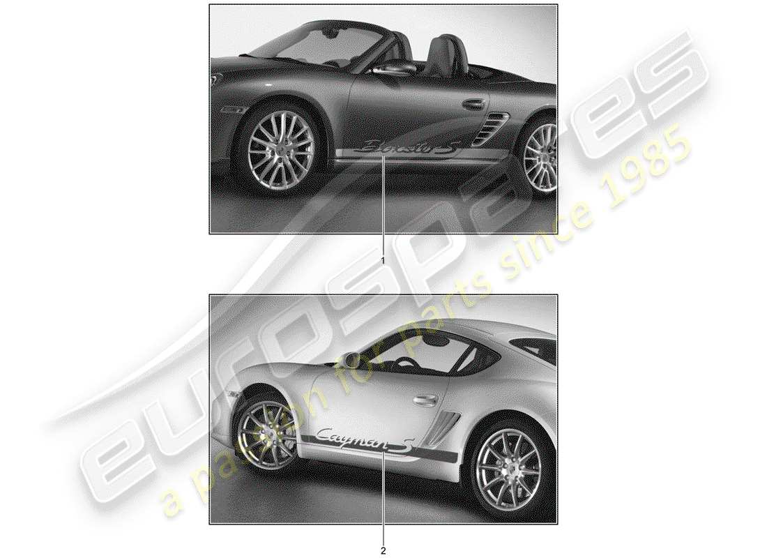 porsche 1985 (tequipment) trim foil ersatzteildiagramm