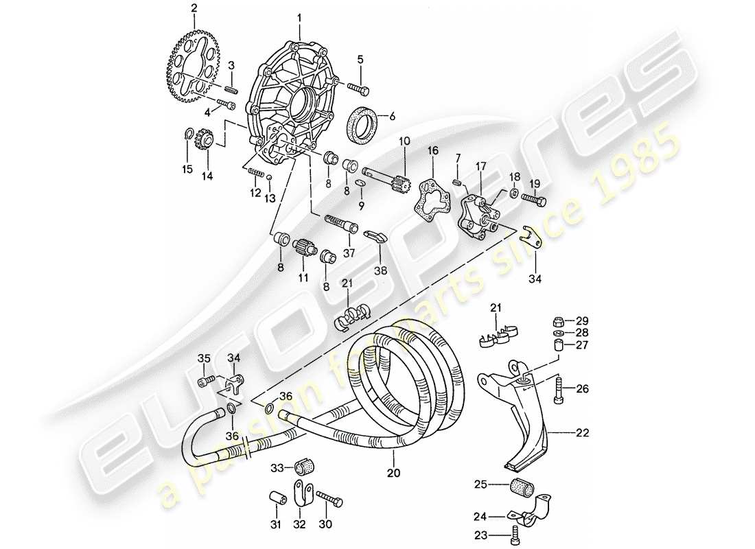 porsche 1989 (944) ölkühlung teilediagramm