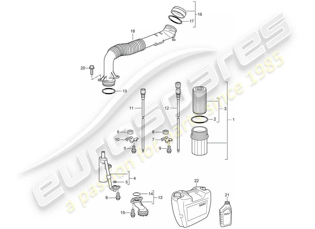 porsche 2007 (997-1) motorschmierung teilediagramm