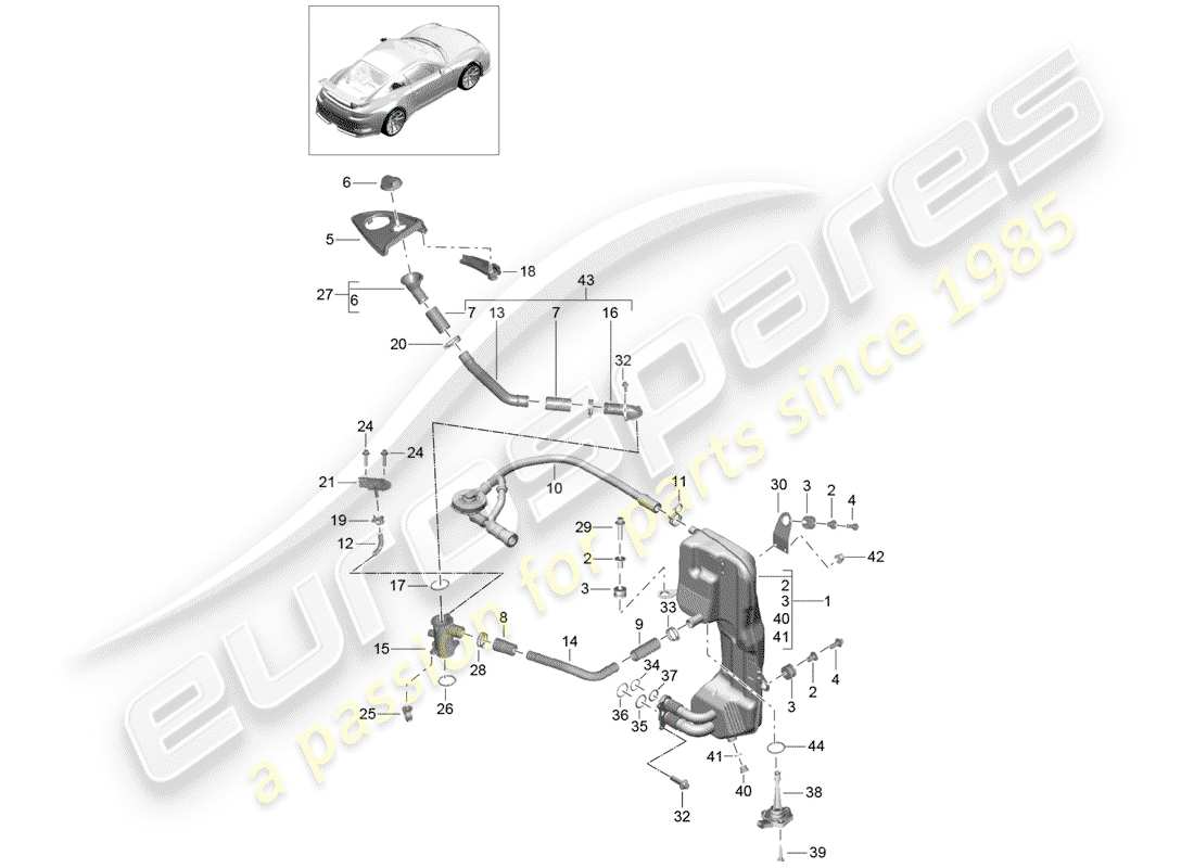 porsche 2016 (991-1 r/gt3/rs) motor (öldruck/schmierung) teilediagramm