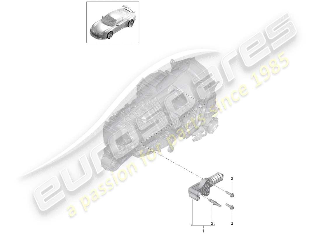 porsche 2017 (991-2 r/gt3/rs) kupplungsnehmerzylinder ersatzteildiagramm