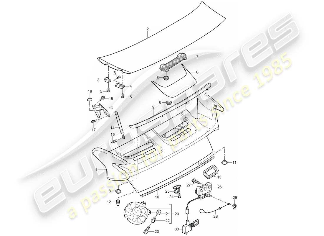 porsche 2010 (997-2 gt3) cover-ersatzteildiagramm