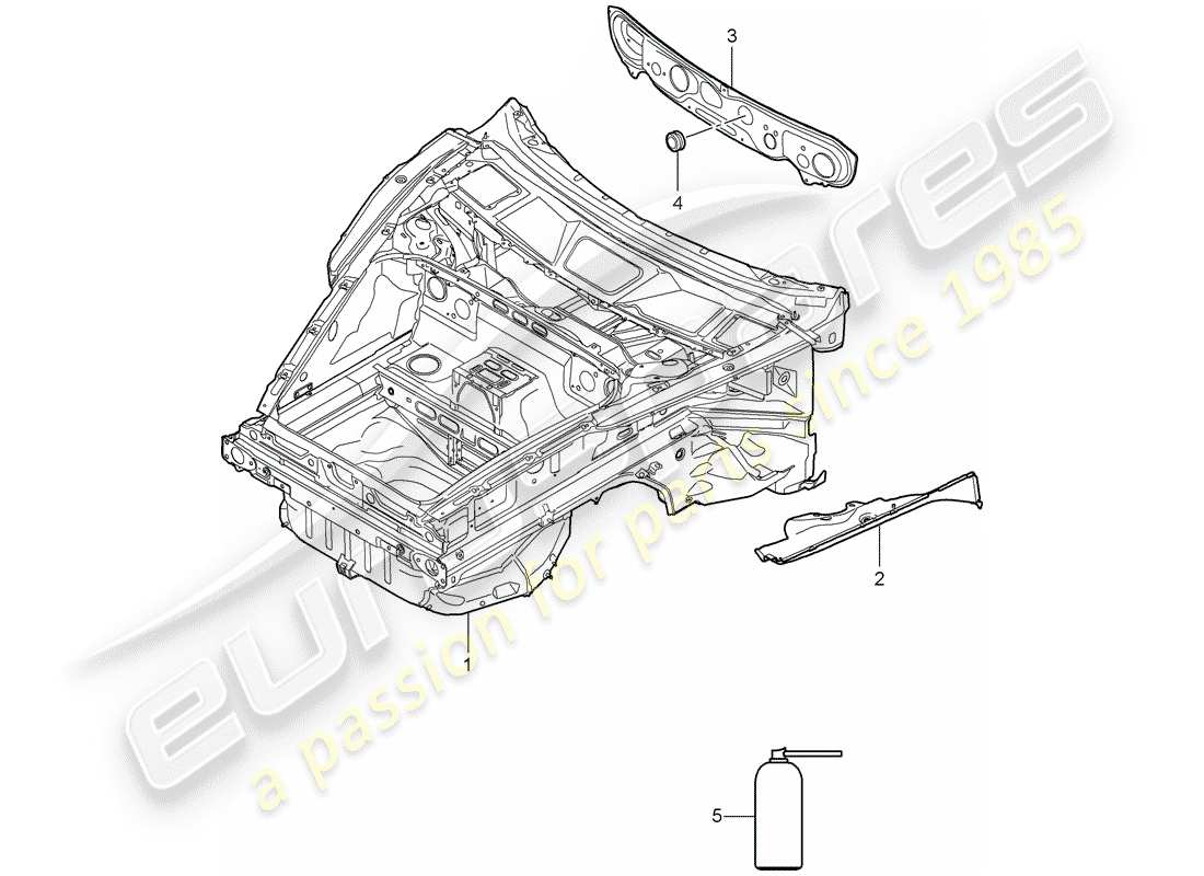 porsche 2009 (997-2) front end teilediagramm
