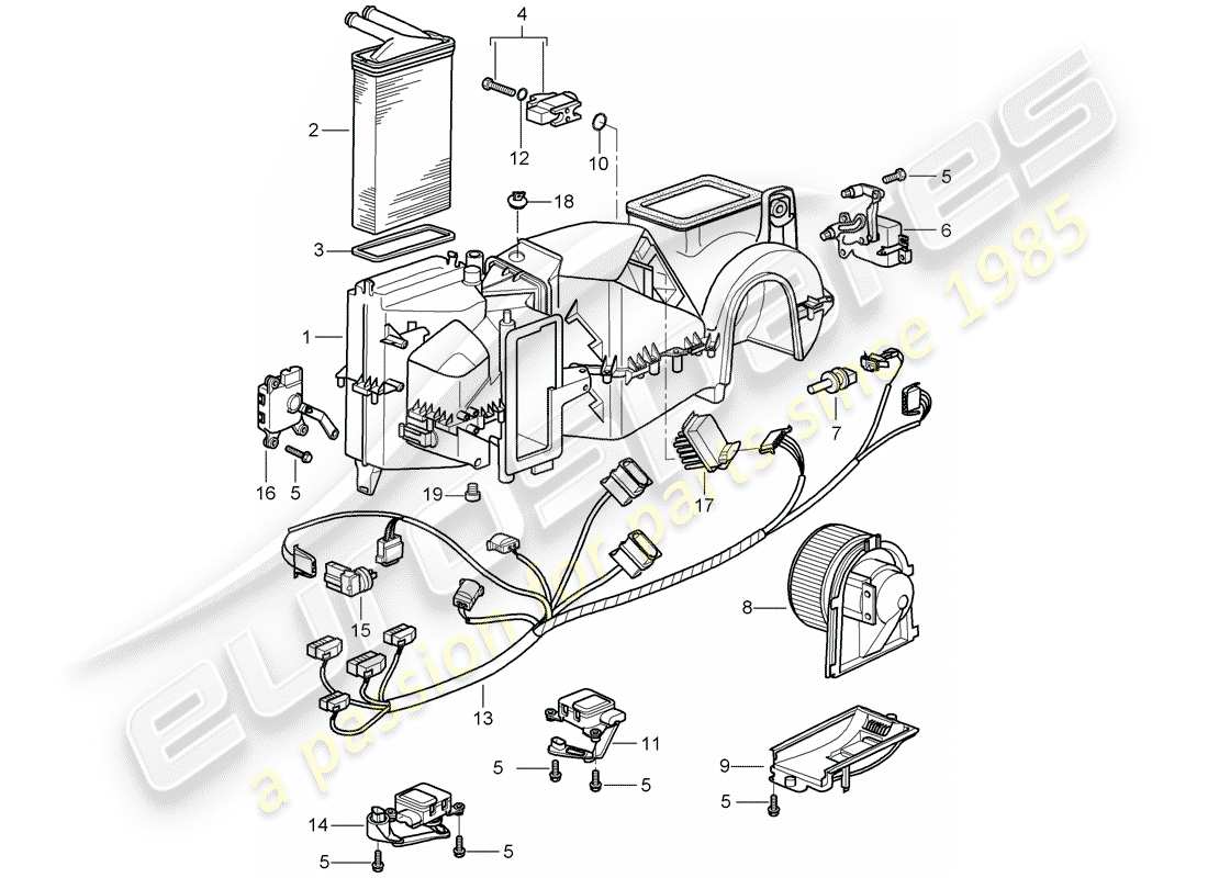 porsche 2009 (997-2 gt3) klimaanlage teilediagramm