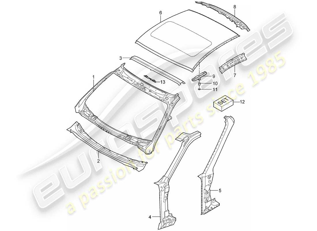 porsche 2005 (997-1) cowl-teilediagramm