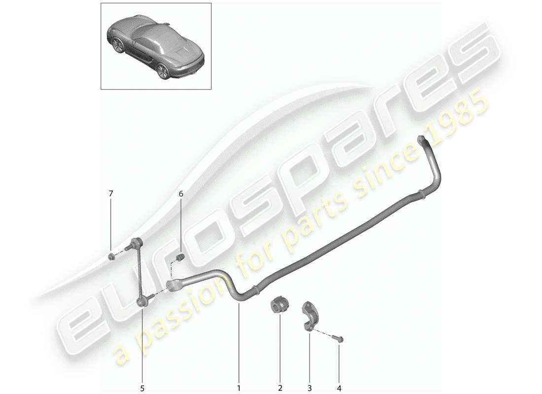 porsche 2014 (981 boxster) stabilisator - ersatzteildiagramm