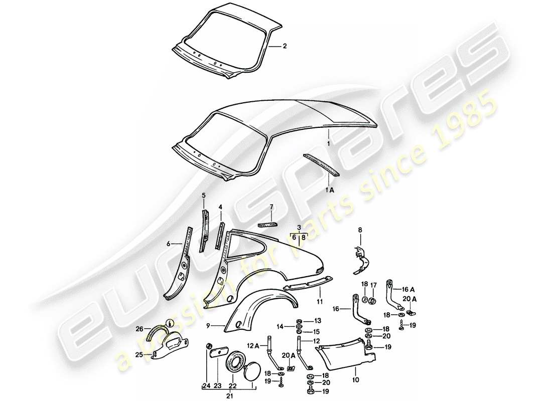 porsche 1984 (911) aussenverkleidung - zur montage werkstattmaterial verwenden - auch verwenden: ersatzteildiagramm