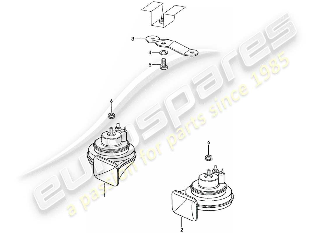 porsche 1989 (944) horn teilediagramm