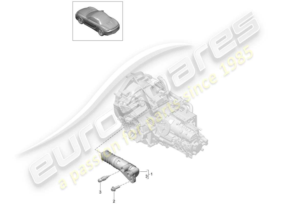 porsche 2015 (981 boxster) kupplungsausrückung ersatzteildiagramm
